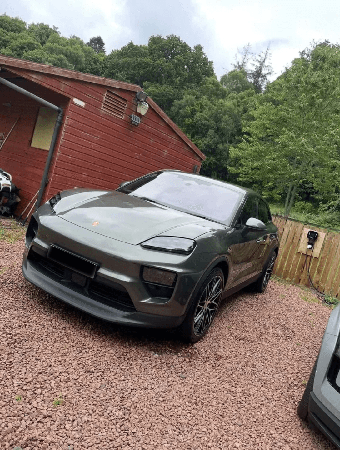 Green Porsche Macan after exterior detail